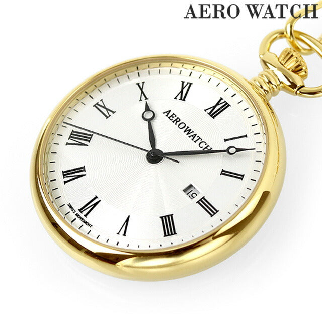 アエロウォッチ クオーツ 懐中時計 AEROWATCH 45828-JA01 ホワイト 白 スイス製 記念品 プレゼント ギフト 45828-JA01