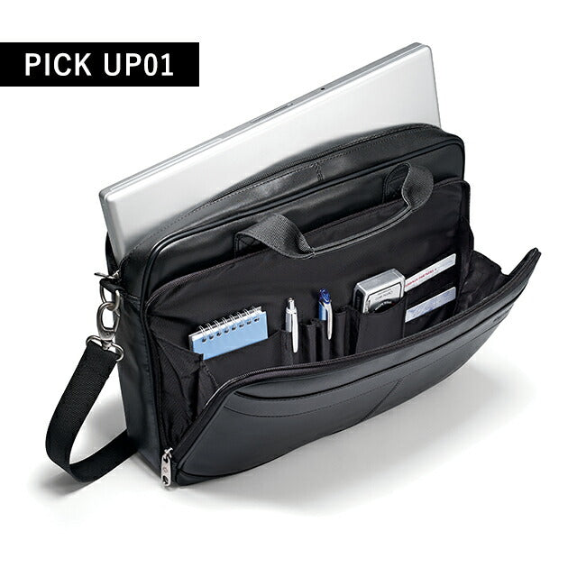 サムソナイト ビジネスバッグ Samsonite LEATHER BUS CASES ビジネスカバン パソコンバッグ PCバッグ リクルートバッグ 本革 48073-1041 Black 記念品 ギフト 48073-1041