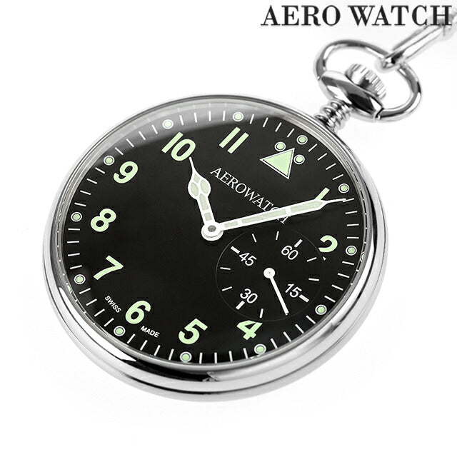 アエロウォッチ 手巻き 懐中時計 ブランド メンズ レディース AEROWATCH 50832-AA02 アナログ ブラック 黒 スイス製 50832-AA02