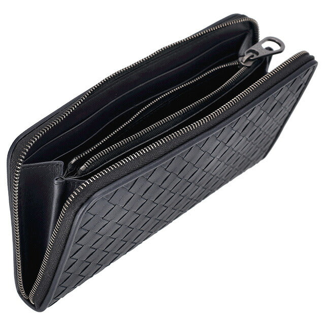 ボッテガ・ヴェネタ 長財布 メンズ レディース ブランド BOTTEGA VENETA イントレチャート レザー 510643 V47W1 8996 ネイビー 510643-V47W1-8996