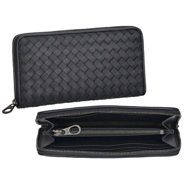 ボッテガ・ヴェネタ 長財布 メンズ レディース ブランド BOTTEGA VENETA イントレチャート レザー 510643 V47W1 8996 ネイビー 510643-V47W1-8996