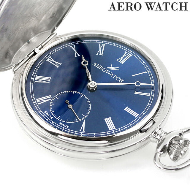 アエロウォッチ 手巻き 懐中時計 メンズ レディース ペンダントウォッチ AEROWATCH 55650 A908 アナログ ネイビー スイス製 記念品 プレゼント ギフト 55650-A908