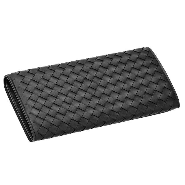 ボッテガ・ヴェネタ 長財布 メンズ ブランド BOTTEGA VENETA イントレチャート 577559 V47W1 1275 ブラック 577559-V47W1-1275