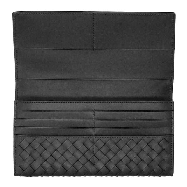 ボッテガ・ヴェネタ 長財布 メンズ ブランド BOTTEGA VENETA イントレチャート 577559 V47W1 1275 ブラック 577559-V47W1-1275
