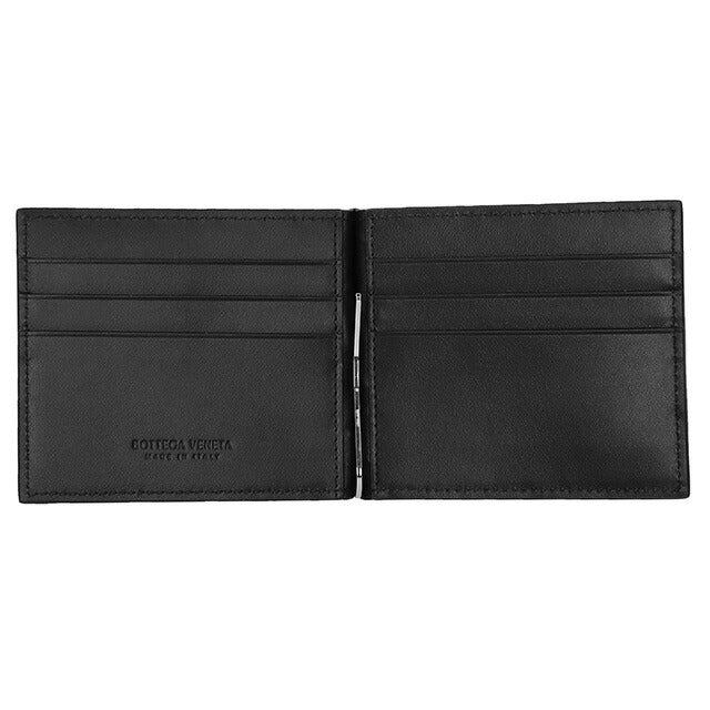 ボッテガ・ヴェネタ 二つ折り財布 メンズ ブランド BOTTEGA VENETA イントレチャート 592626 V3US1 8803 ブラック 592626-V3US1-8803