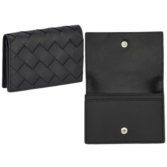 ボッテガ・ヴェネタ 名刺入れ メンズ ブランド BOTTEGA VENETA イントレチャート レザー 593115 V3UH2 8803 ブラック 593115-V3UH2-8803