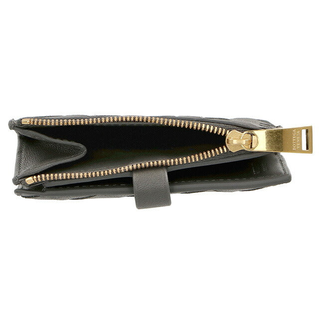 ボッテガ・ヴェネタ 二つ折り財布 レディース ブランド BOTTEGA VENETA イントレチャート 600270 VCPP3 1408 グレー 600270-VCPP3-1408