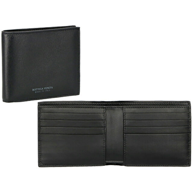 ボッテガ・ヴェネタ 二つ折り財布 メンズ ブランド BOTTEGA VENETA 605721 VMA82 8803 ブラック 605721-VMA82-8803