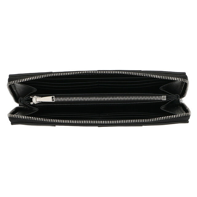ボッテガ・ヴェネタ 長財布 メンズ ブランド BOTTEGA VENETA マキシイントレチャート レザー 651368 V3UO1 8803 ブラック 651368-V3UO1-8803
