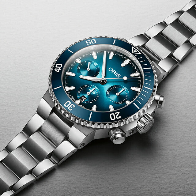 オリス アクイス クロノグラフ 43.5mm 自動巻き 腕時計 ブランド メンズ クロノグラフ ORIS 01 771 7793 4155-07 8 23 01PEB アナログ 771-7793-4155M