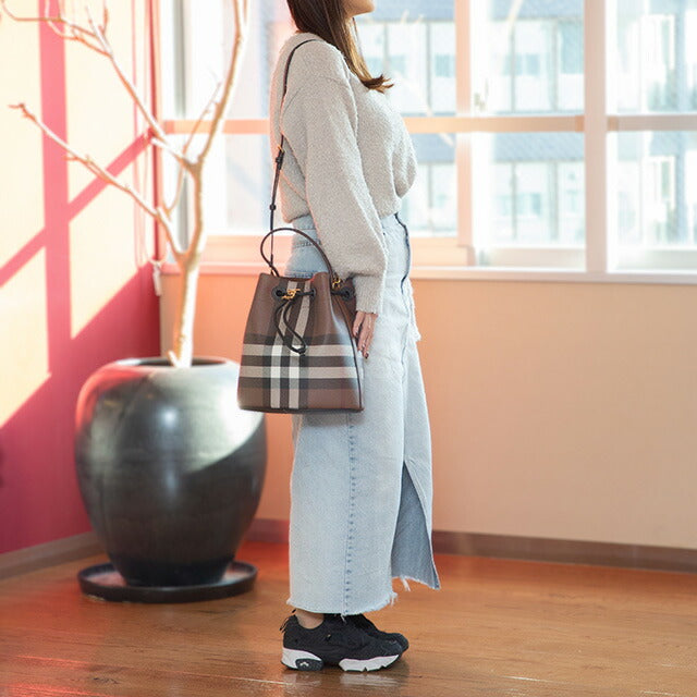 バ−バリ− ハンドバッグ レディース ブランド BURBERRY チェック 8069655 ブラウン 8069655