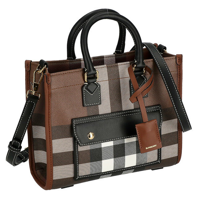 バ−バリ− ハンドバッグ レディース ブランド BURBERRY チェック 8069661 ブラウン 8069661