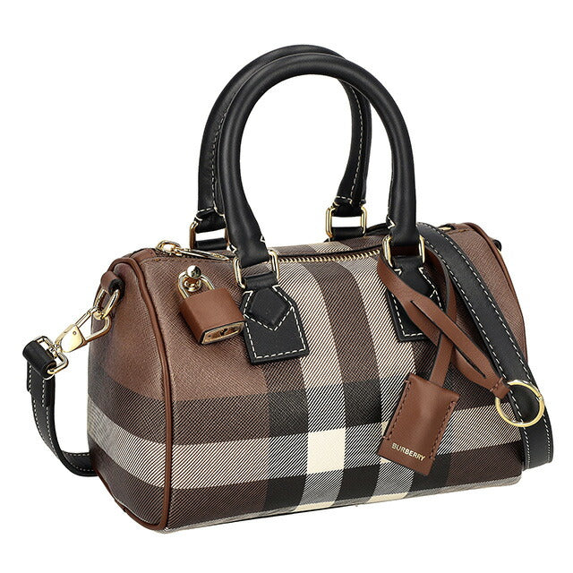 バ−バリ− ハンドバッグ レディース ブランド BURBERRY チェック 8069663 ブラウン 8069663