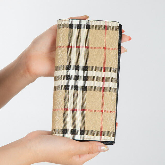 バ−バリ− 長財布 メンズ ブランド BURBERRY チェック 8069819 ベージュ/ブラック 8069819