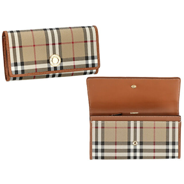 バ−バリ− 長財布 レディース ブランド BURBERRY チェック 8070414 ベージュ 8070414