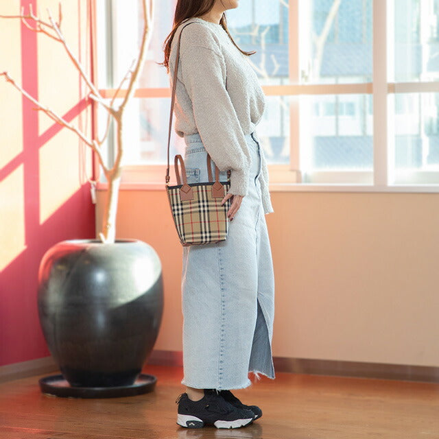バ−バリ− ハンドバッグ レディース ブランド BURBERRY チェック 8070461 ベージュ 8070461