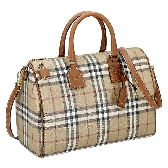 バ−バリ− ハンドバッグ レディース ブランド BURBERRY チェック 8071355 ベージュ 8071355