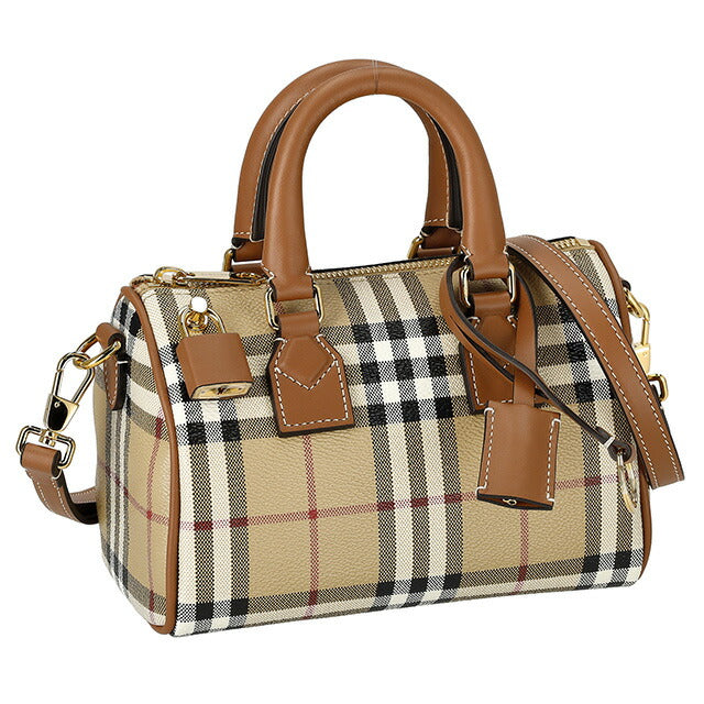バ−バリ− ハンドバッグ レディース ブランド BURBERRY チェック 8071357 ベージュ 8071357