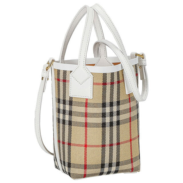 バ−バリ− ハンドバッグ レディース ブランド BURBERRY チェック 8072348 ベージュ 8072348