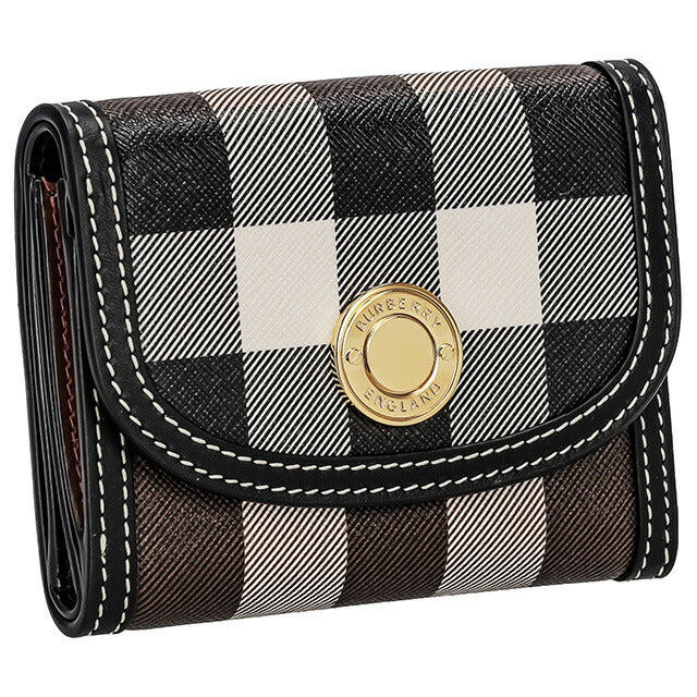 バ−バリ− 三つ折り財布 レディース ブランド BURBERRY チェック 8072669 ブラウン系 8072669