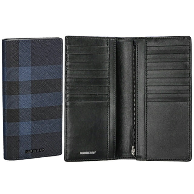 バ−バリ− 長財布 メンズ ブランド BURBERRY チェック 8073281 ブラック 8073281