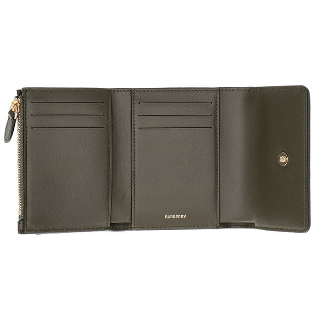バ−バリ− 三つ折り財布 メンズ ブランド BURBERRY チェック 8073903 カーキグリーン 8073903