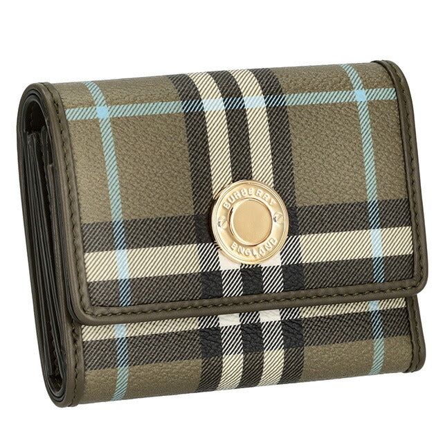 バ−バリ− 三つ折り財布 メンズ ブランド BURBERRY チェック 8073903 カーキグリーン 8073903