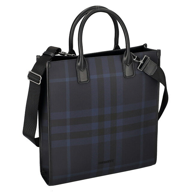 バ−バリ− トートバッグ メンズ ブランド BURBERRY チェック 8074097 ネイビー 8074097