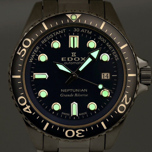 エドックス ネプチュニアン グランデ リザーブ デイト オートマティック 自動巻き 腕時計 ブランド メンズ EDOX 80801-3BUM-BUIN 80801-3BUM-BUIN