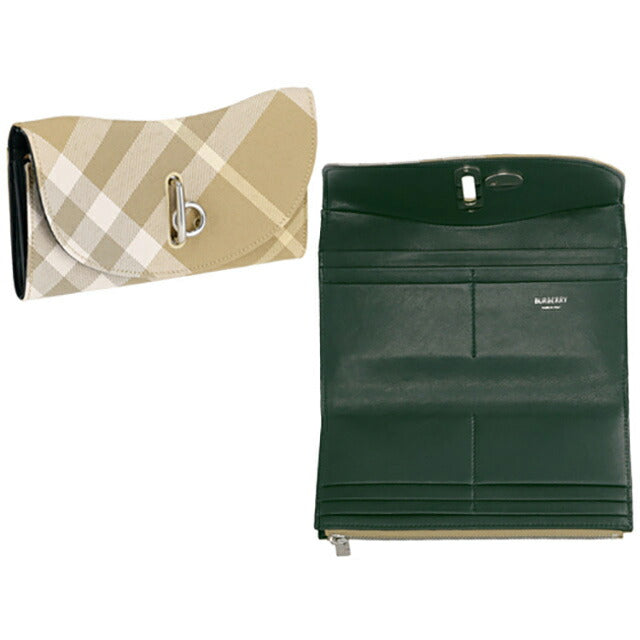 バ−バリ− 長財布 レディース ブランド BURBERRY チェック 8081786 ベージュ系 8081786