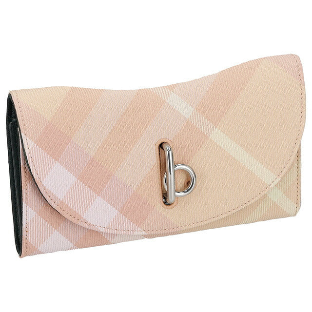 バ−バリ− 長財布 レディース ブランド BURBERRY チェック 8081787 PEACH ピンク系 8081787