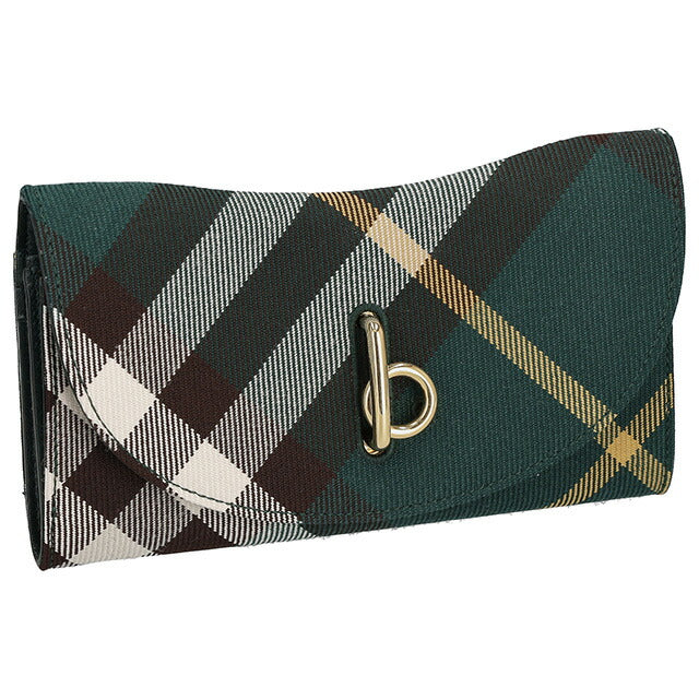 バ−バリ− 長財布 レディース ブランド BURBERRY チェック 8082331 グリーン系 8082331