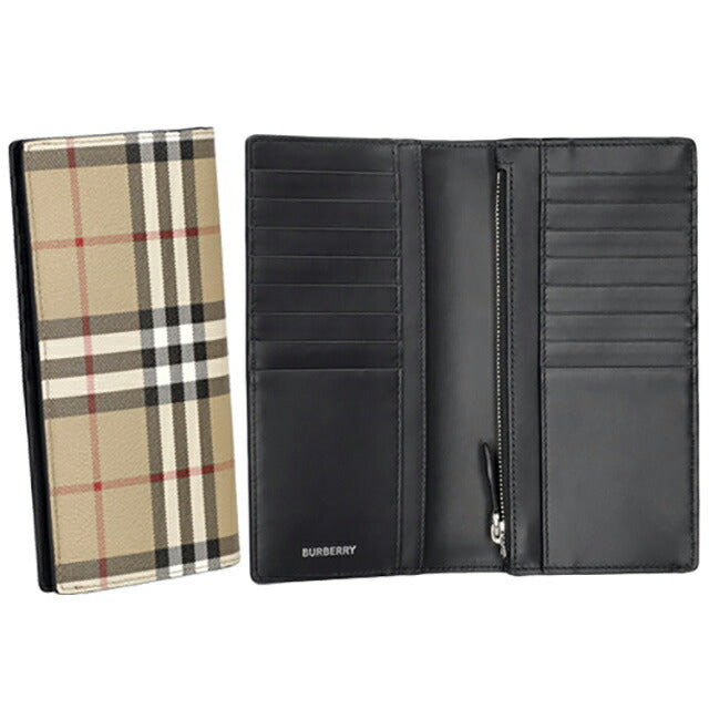 バ−バリ− 長財布 メンズ レディース ブランド BURBERRY チェック 8084168 ベージュ 8084168