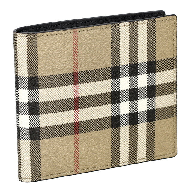 バ−バリ− 二つ折り財布 メンズ レディース ブランド BURBERRY チェック 8084169 ベージュ 8084169