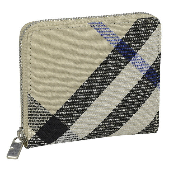 バ−バリ− 二つ折り財布 メンズ レディース ブランド BURBERRY チェック 8087322 ベージュ 8087322