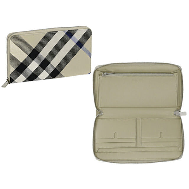 バ−バリ− 長財布 メンズ ブランド BURBERRY チェック 8087323 ベージュ 8087323