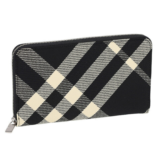 バ−バリ− 長財布 メンズ ブランド BURBERRY チェック 8089510 ブラック/アイボリー 8089510