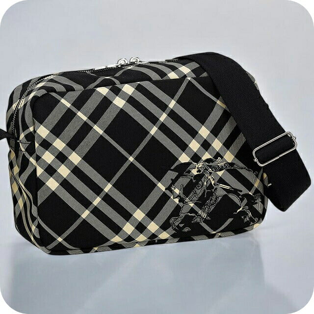 バ−バリ− ショルダーバッグ メンズ ブランド BURBERRY チェック 8092017 ブラック 8092017
