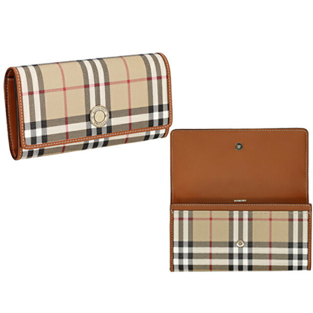 バ−バリ− 長財布 レディース ブランド BURBERRY チェック 8094421 ベージュ 8094421