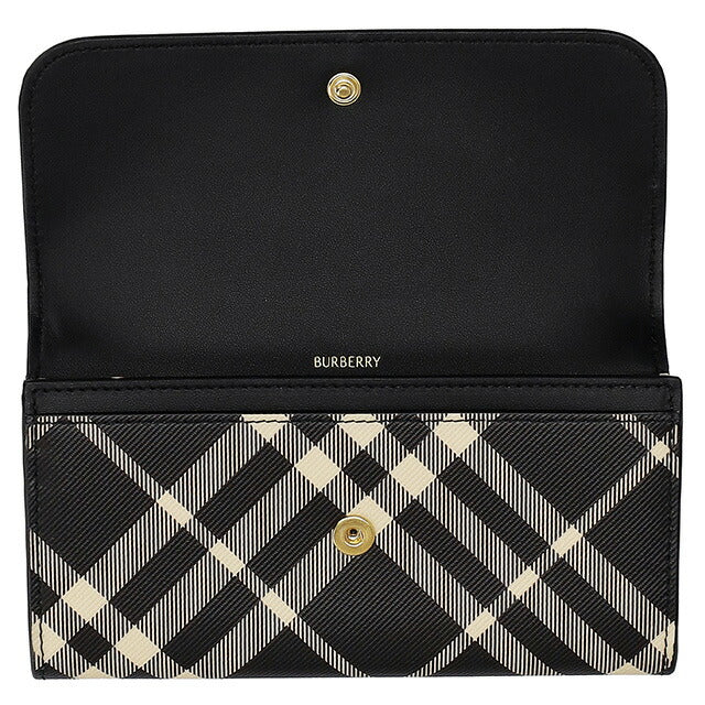 バ−バリ− 長財布 レディース ブランド BURBERRY チェック 8095269 ブラック 8095269