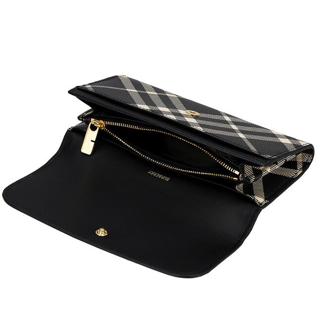 バ−バリ− 長財布 レディース ブランド BURBERRY チェック 8095269 ブラック 8095269