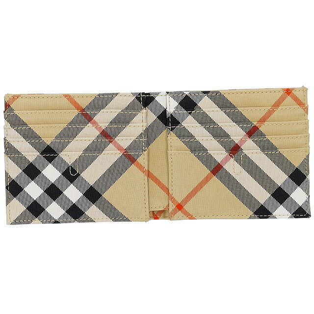 バ−バリ− 二つ折り財布 メンズ ブランド BURBERRY チェック 8097588 ベージュ 8097588