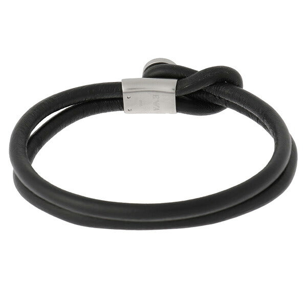 エンポリオアルマーニ EMPORIO ARMANI EGS2212040 イーグルロゴ レザー ブレスレット ブラック/シルバー メンズ アクセサリー ABEA00199M