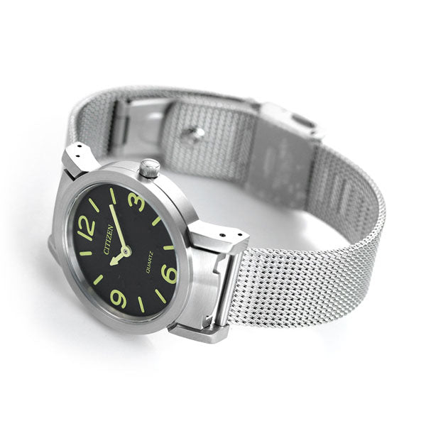シチズン 視覚障害者対応 時計 凸文字盤 メンズ レディース 腕時計 ブランド AC2200-55E CITIZEN ブラック AC2200-55E