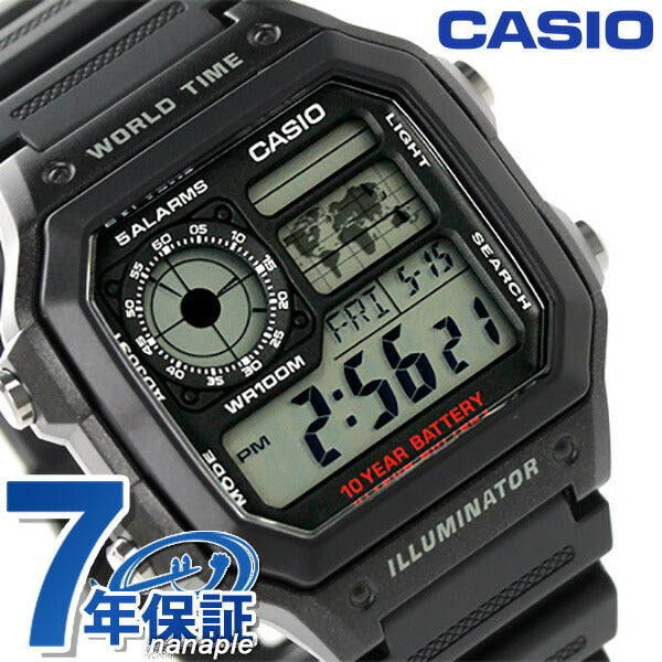 カシオ チプカシ チープカシオ クオーツ 海外モデル メンズ 腕時計 ブランド AE-1200WH-1AVDF ブラック AE-1200WH-1AVDF
