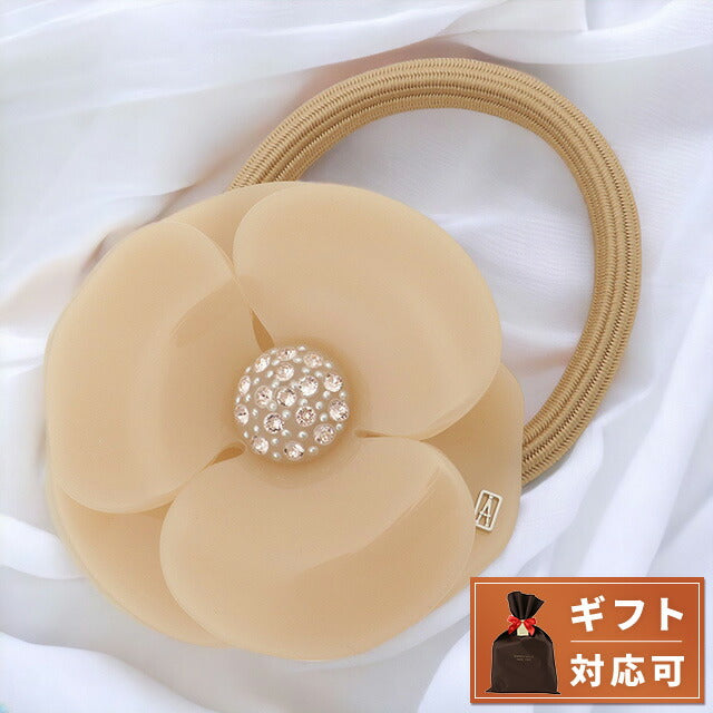 アレクサンドル ドゥ パリ ALEXANDRE DE PARIS APY 1935 29 S カメリア ポニー クリスタル ヘアゴム ベージュ 髪留め AHAL00043L