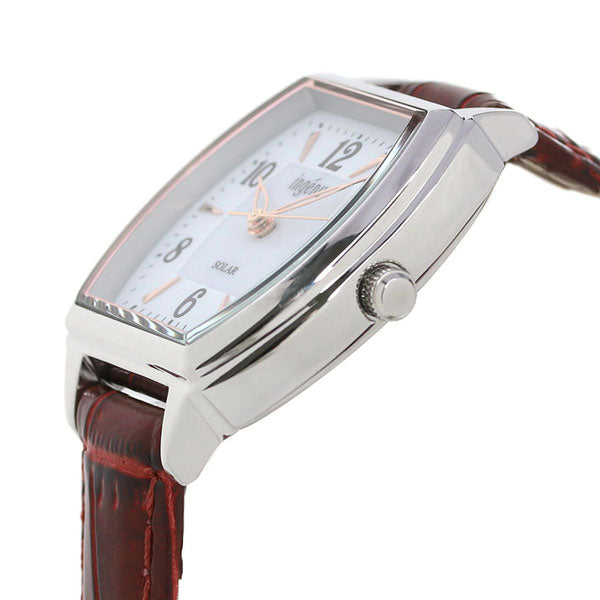 セイコー レディース 腕時計 トノー ソーラー AHJD413 SEIKO ALBA アルバ アンジェーヌ ホワイト×レッド 革ベルト AHJD413