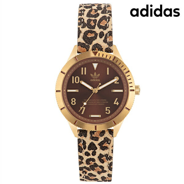アディダス EDITION THREE ICON SMALL クオーツ 腕時計 ブランド メンズ レディース adidas AOFH22572 ブラウン ベージュ ヒョウ柄 AOFH22572