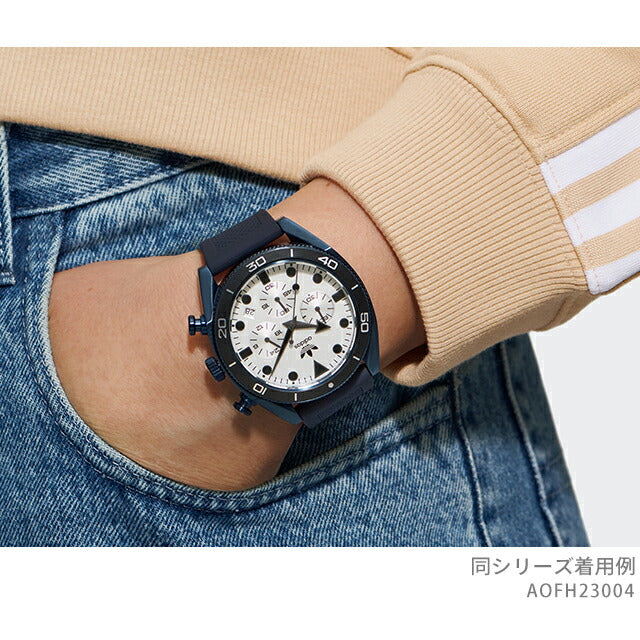 アディダス Edition Two Chrono クォーツ 電池式 腕時計 ブランド メンズ クロノグラフ adidas AOFH23004 多針アナログ ホワイト ブルー 白 AOFH23004
