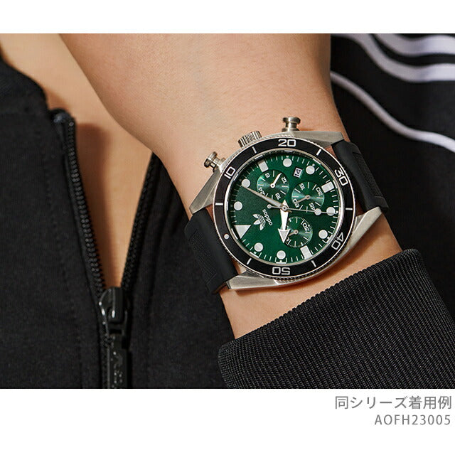 アディダス Edition Two Chrono クォーツ 電池式 腕時計 ブランド メンズ クロノグラフ adidas AOFH23005 多針アナログ グリーン ブラック 黒 AOFH23005